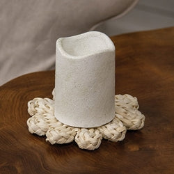 Corn Husk Flower Shape Candle Mat, Small
