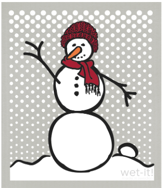 Snowman Red/Gray Swedish Cloth