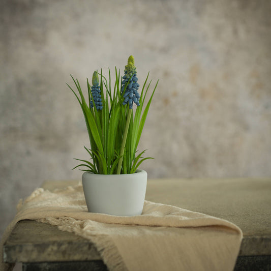 Potted Blue Hyacinth Faux Floral