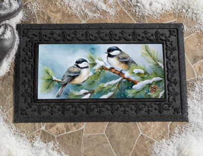 Winter Chickadee Friends Sassafras Switch Mat Doormat Insert