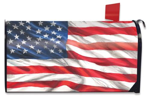 American Flag Waving Large Mailbox Cover Patriotic USA Oversized