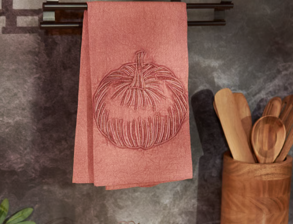 Dusty Plum Pumpkin Kitchen Towel